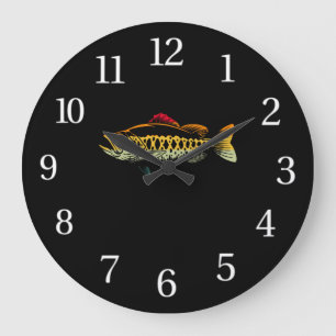 Flygfisket Trout Natur utomhus Fisherman Gift Stor Klocka