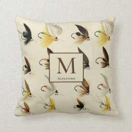 Flygfisket vintage flyger vattenfärgen Nautical Kudde