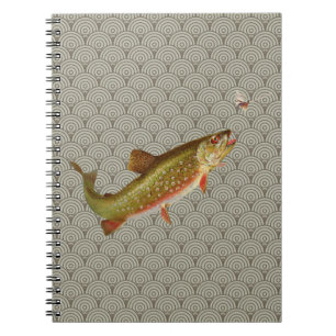 Flygfisket vintage regnbåge Trout Anteckningsbok Med Spiral