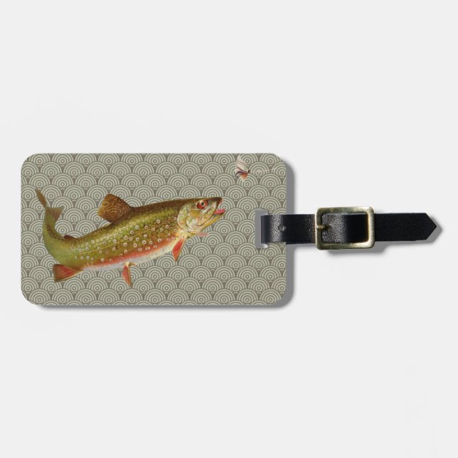 Flygfisket vintage regnbåge Trout Bagagebricka (Horisontell Framsida)