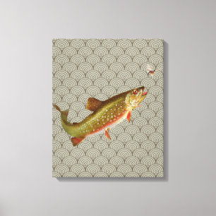 Flygfisket vintage regnbåge Trout Canvastryck