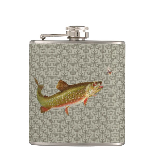 Flygfisket vintage regnbåge Trout Fickplunta (Framsidan)