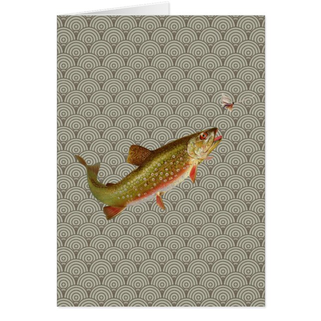Flygfisket vintage regnbåge Trout Hälsningskort (Framsidan)
