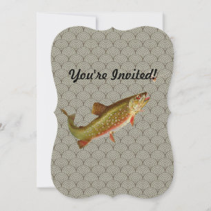 Flygfisket vintage regnbåge Trout Inbjudningar