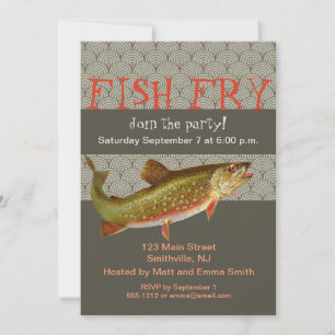Flygfisket vintage regnbåge Trout Inbjudningar