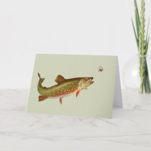 Flygfisket vintage regnbåge Trout Kort
