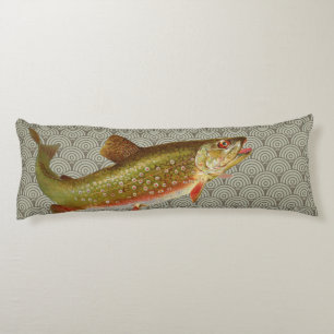 Flygfisket vintage regnbåge Trout Kroppskudde