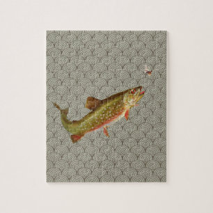 Flygfisket vintage regnbåge Trout Pussel