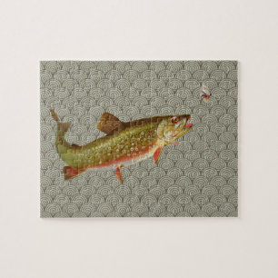 Flygfisket vintage regnbåge Trout Pussel