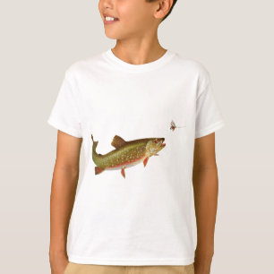 Flygfisket vintage regnbåge Trout Tee Shirt