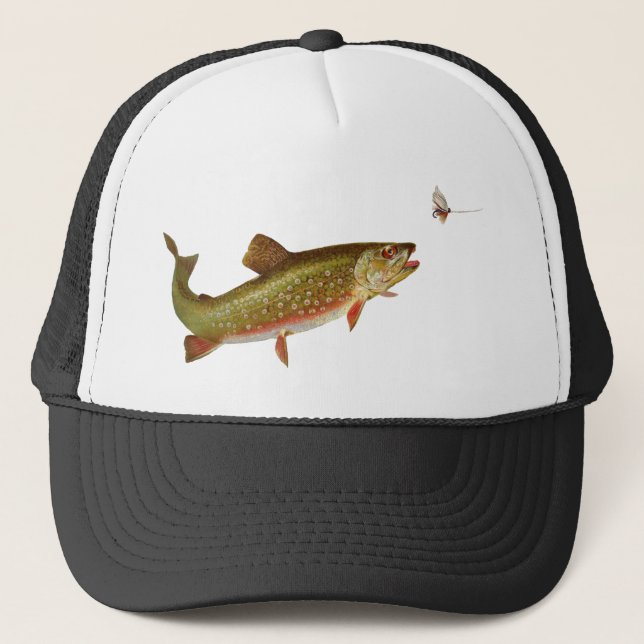Flygfisket vintage regnbåge Trout Truckerkeps (Framsida)