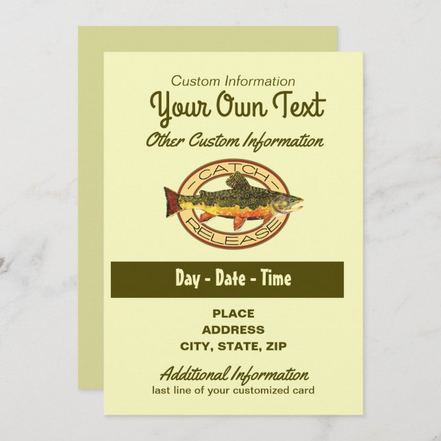 Flygfiskets fångstversion Party Inbjudningar (Fram/baksida)