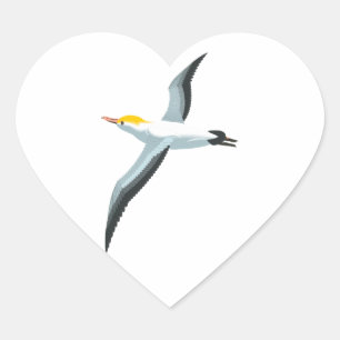 Flygfiskmås Hjärtformat Klistermärke