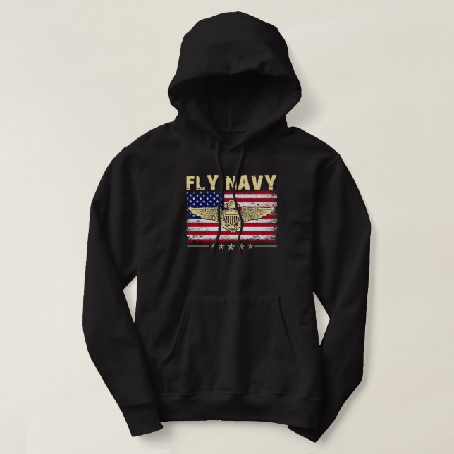 Flygflottans skeppsbefäl Pilot Vingar T Hoodie (Design framsida)