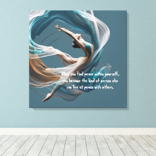 Flygflygande Luft Yoga Instructor Pilates Fitness Canvastryck