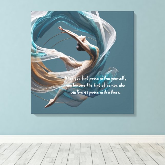 Flygflygande Luft Yoga Instructor Pilates Fitness Canvastryck (Insitu (trägolv))