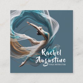 Flygflygande Luft Yoga Instructor Pilates Fitness Fyrkantigt Visitkort