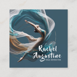 Flygflygande Luft Yoga Instructor Pilates Fitness Fyrkantigt Visitkort