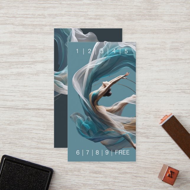 Flygflygande Luft Yoga Instructor Pilates Fitness Lojalitetskort (Fram/Back In Situ)