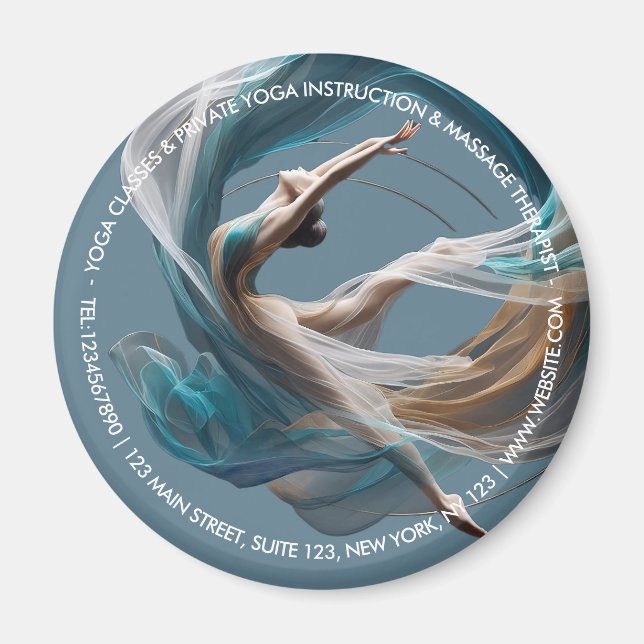 Flygflygande Luft Yoga Instructor Pilates Fitness Magnet (Framsidan)