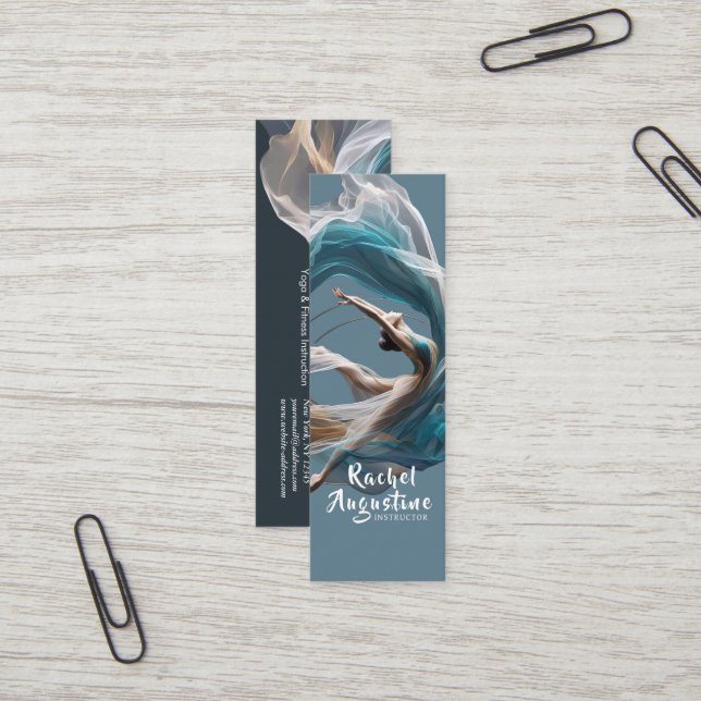 Flygflygande Luft Yoga Instructor Pilates Fitness Mini Visitkort (Fram/Back In Situ)