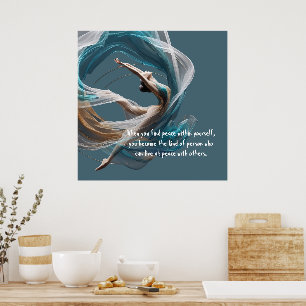 Flygflygande Luft Yoga Instructor Pilates Fitness Poster