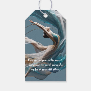 Flygflygande Luft Yoga Instructor Pilates Fitness Presentetikett