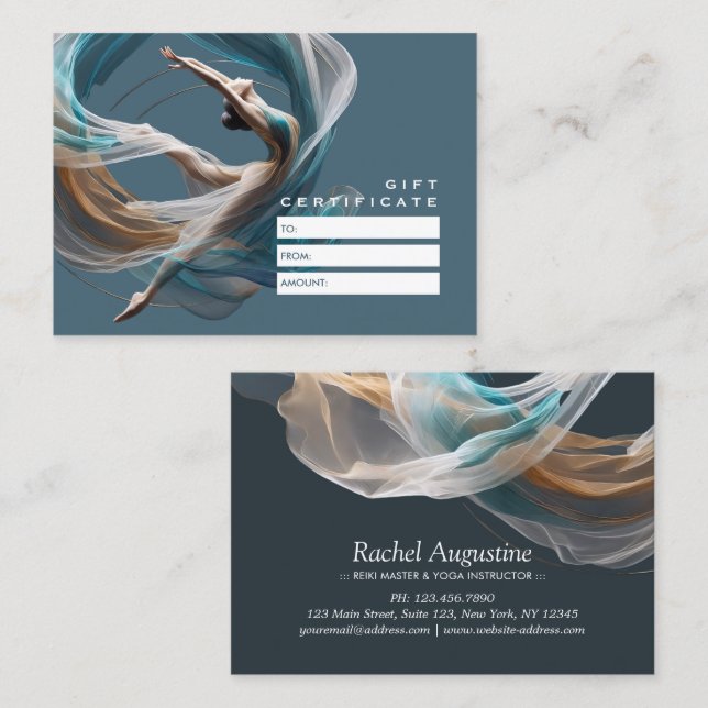 Flygflygande Luft Yoga Instructor Pilates Fitness Rabattkort (Fram/baksida)