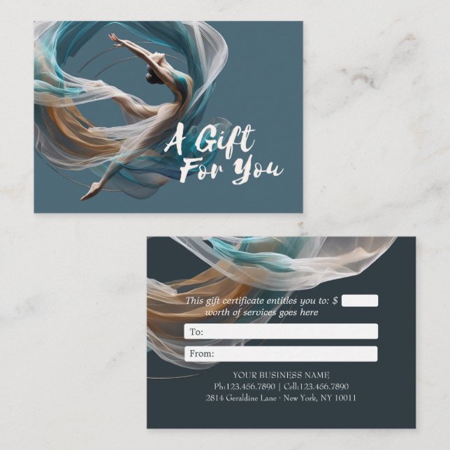 Flygflygande Luft Yoga Instructor Pilates Fitness Rabattkort (Fram/baksida)