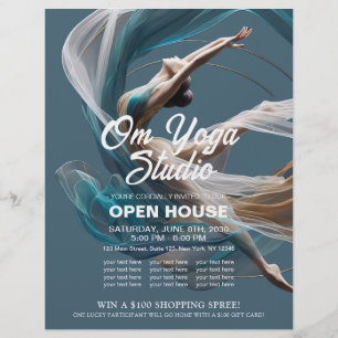 Flygflygande Luft Yoga Instructor Pilates Fitness Reklamblad