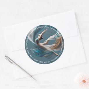 Flygflygande Luft Yoga Instructor Pilates Fitness Runt Klistermärke