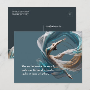 Flygflygande Luft Yoga Instructor Pilates Fitness Vykort