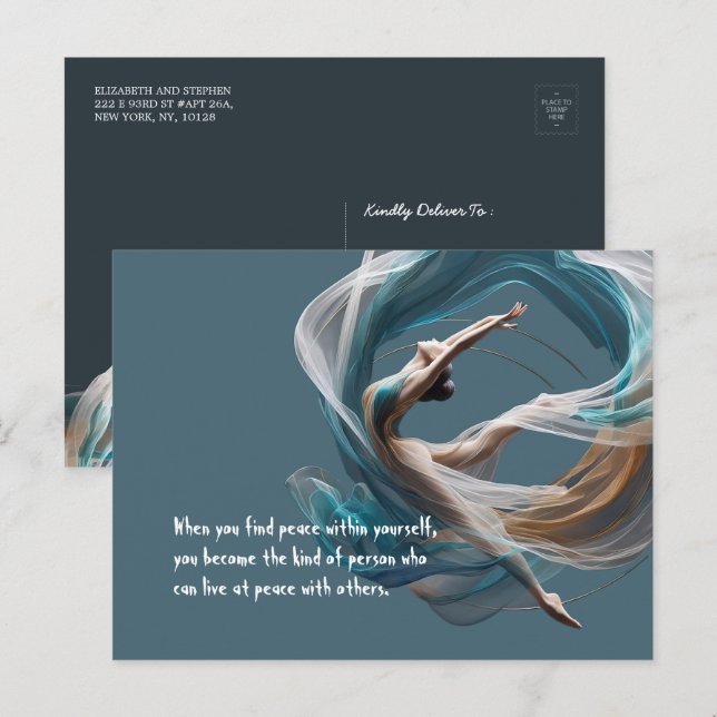 Flygflygande Luft Yoga Instructor Pilates Fitness Vykort (Fram/baksida)