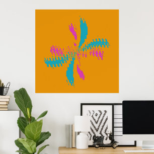 Flygflygning med enkel Abstrakt Mönster 2 Poster