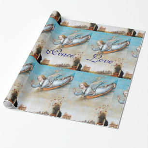 FLYGFÖRENING ANGEL CHRISTMAS JOY PEACE KÄRLEK PRESENTPAPPER