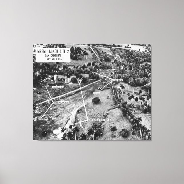 Flygfoto av missiler på Kuba 1962 Canvastryck (Framsida)