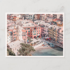 Flygfoto över den italienska byn Cinque Terre Vern Vykort