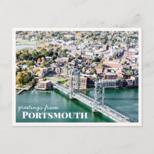 Flygfoto över Portsmouth Bridge New Hampshire Vykort