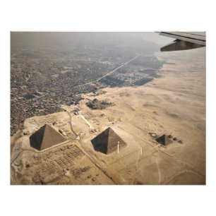 Flygfotografi av pyramider av Egypten Fototryck