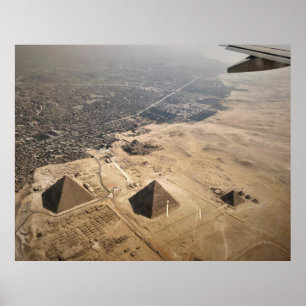 Flygfotografi av pyramider av Egypten Poster