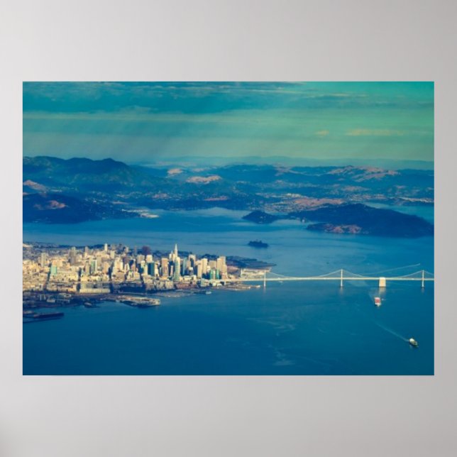Flygfotografi av San Francisco Bay Poster (Framsidan)