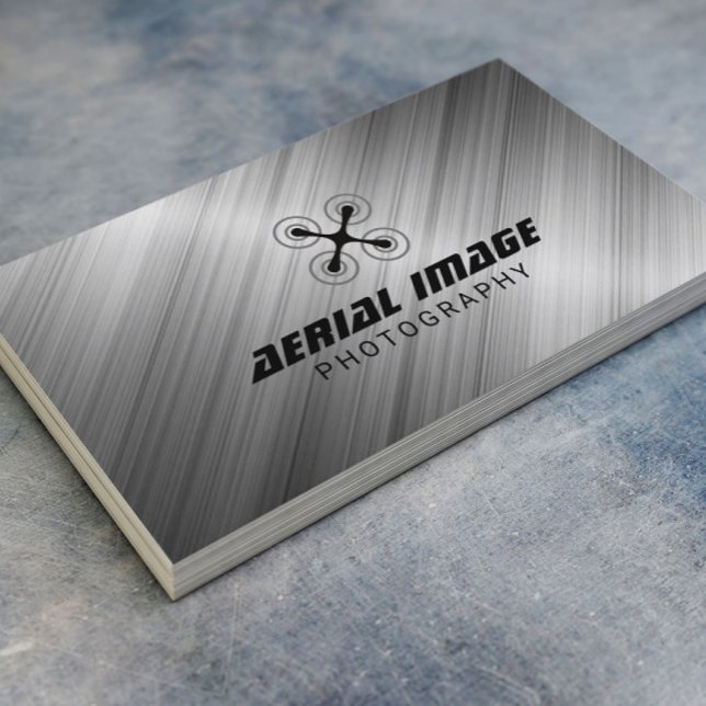 Flygfotografik och fotografik, Drone Service Metal Visitkort (Skapare uppladdad)