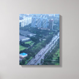 Flygfotot av byggnad under dagtid canvastryck