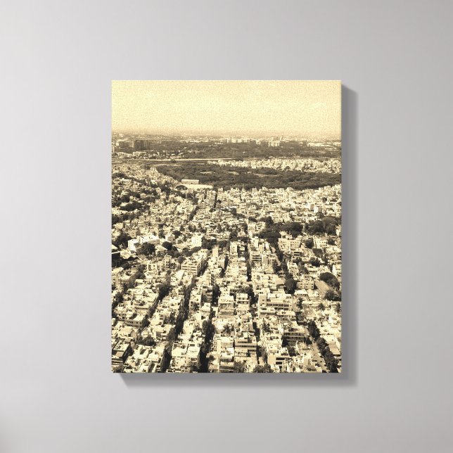 Flygfotot av takhöjder i städer canvastryck (Framsida)