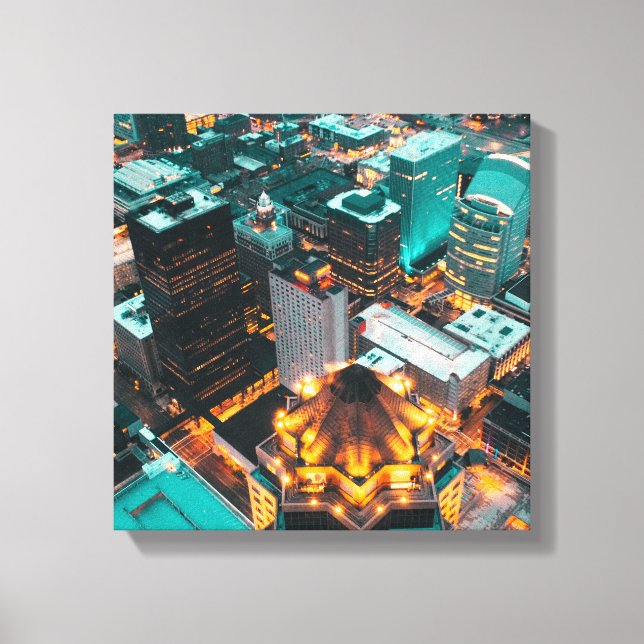 Flygfotot på stiga upp byggnad canvastryck (Framsida)