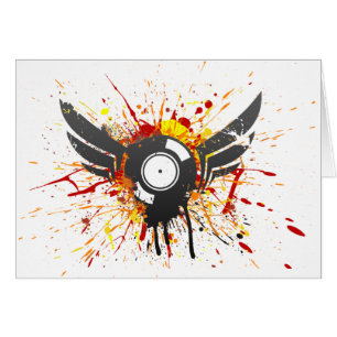 Flyggrafittirekord - ljudsignal DJ-vinyl för musi Hälsningskort