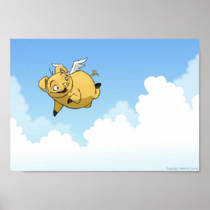Flyggris i molnen poster