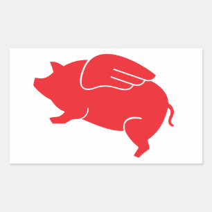 flyggris🐷 rektangulärt klistermärke