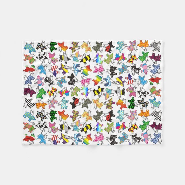 Flyggrisar på en ullfilt fleecefilt (Framsidan (Horisontell))