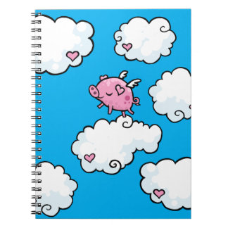 Flyggrisdanser på molnspiral noterar boken anteckningsbok